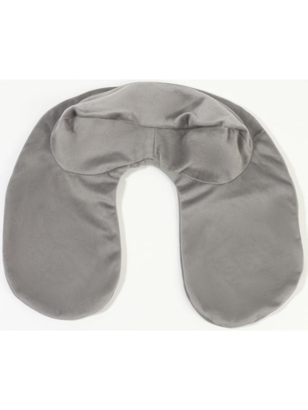 Подушка надувная для шеи, дорожная, 31×31 см, серая