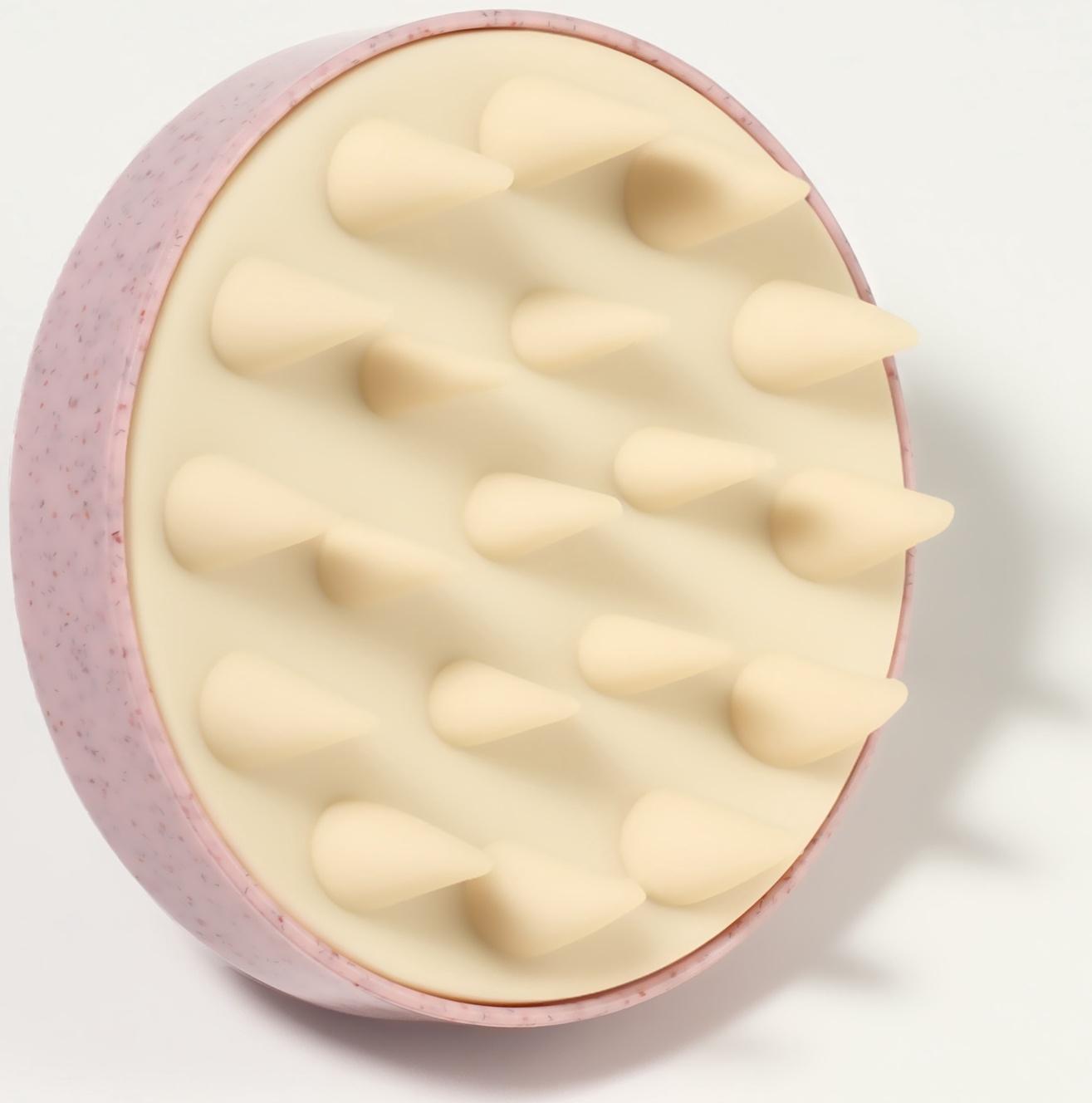 Щётка-массажёр для мытья головы, 7.5×7.5×6.5 см, розовая