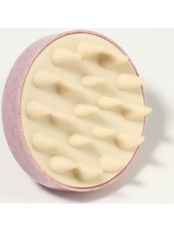 Щётка-массажёр для мытья головы, 7.5×7.5×6.5 см, розовая