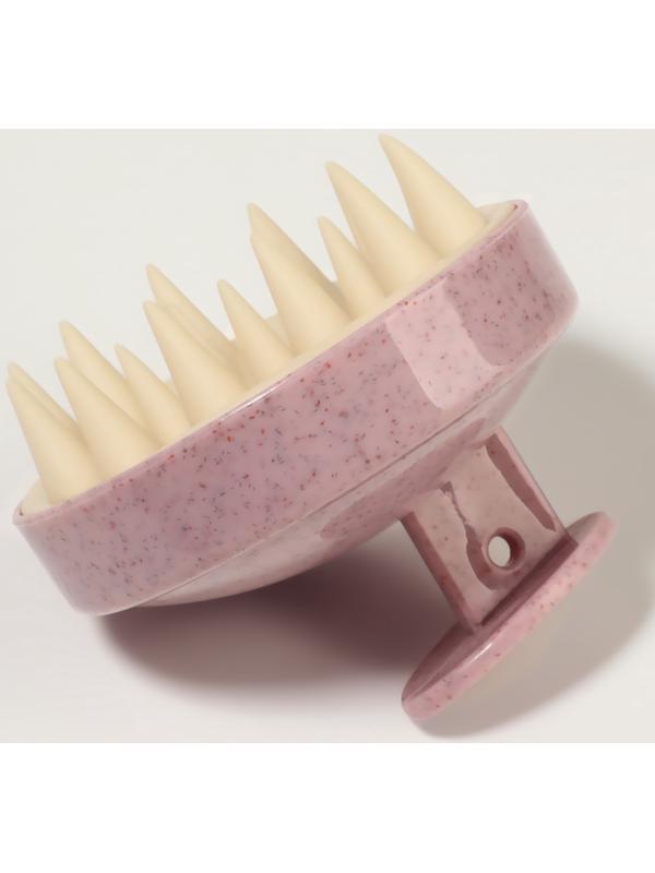 Щётка-массажёр для мытья головы, 7.5×7.5×6.5 см, розовая
