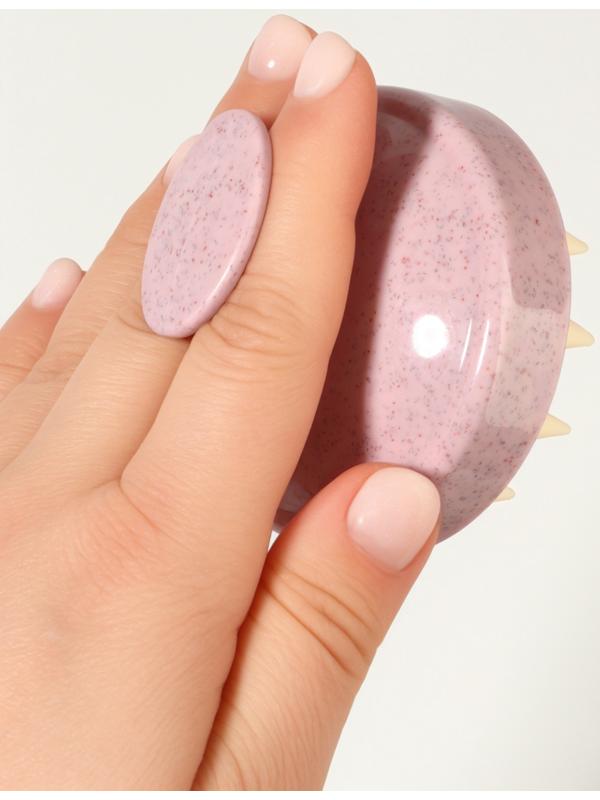 Щётка-массажёр для мытья головы, 7.5×7.5×6.5 см, розовая