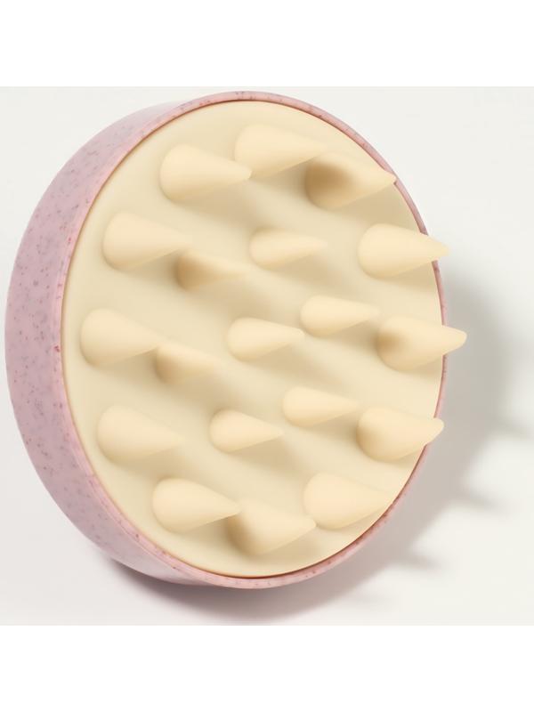 Щётка-массажёр для мытья головы, 7.5×7.5×6.5 см, розовая