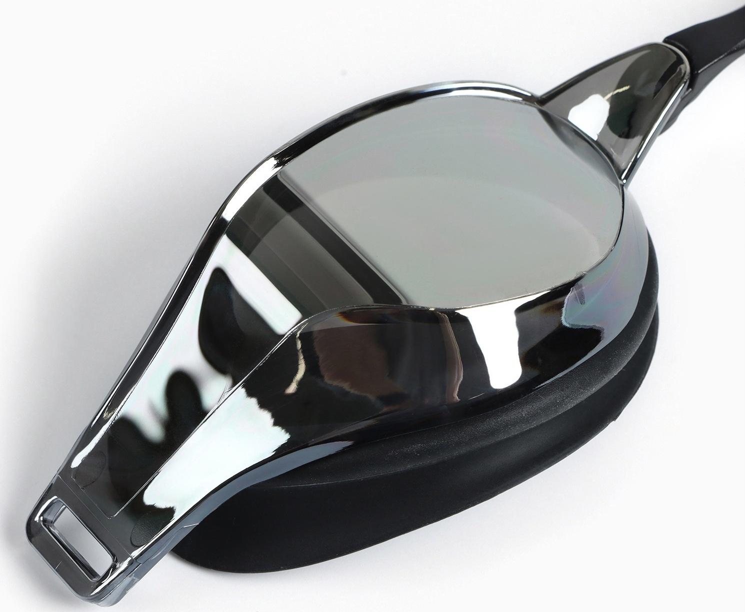 Очки для плавания ONLYTOP, набор носовых перемычек, чёрные, зеркальные