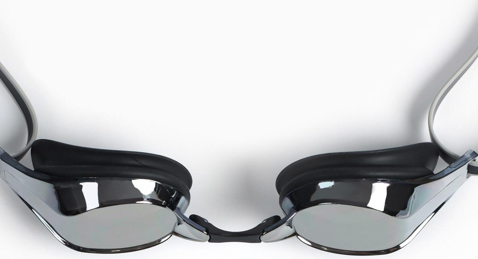 Очки для плавания ONLYTOP, набор носовых перемычек, чёрные, зеркальные