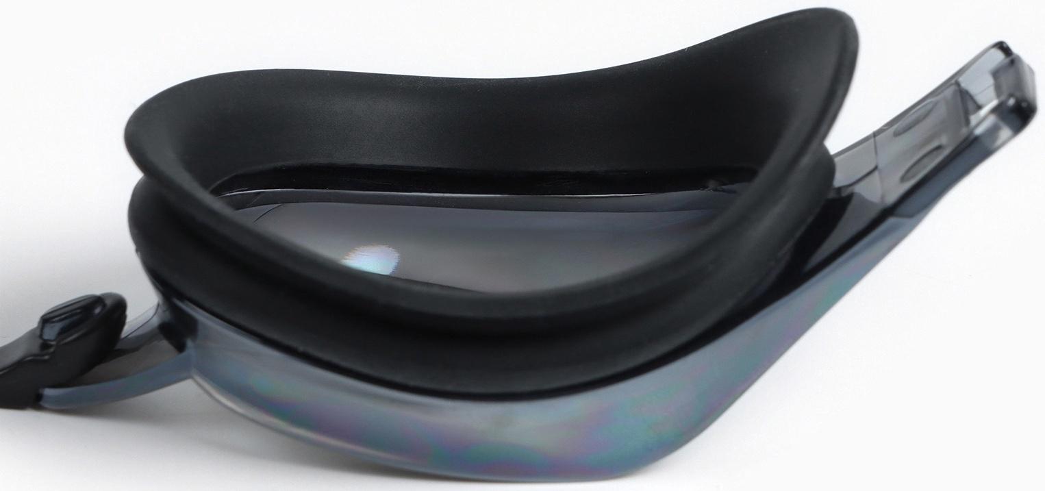 Очки для плавания ONLYTOP, набор носовых перемычек, чёрные, зеркальные