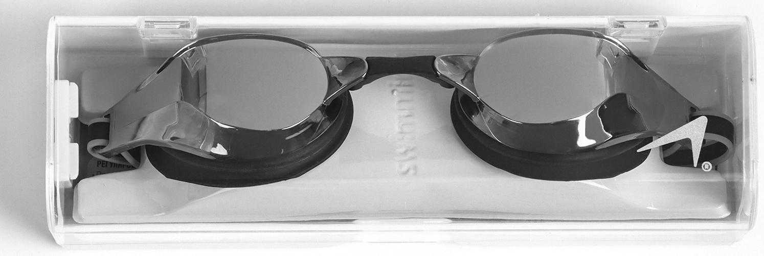 Очки для плавания ONLYTOP, набор носовых перемычек, чёрные, зеркальные