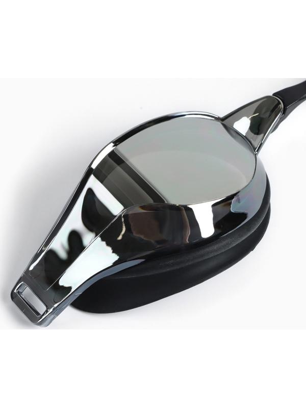 Очки для плавания ONLYTOP, набор носовых перемычек, чёрные, зеркальные