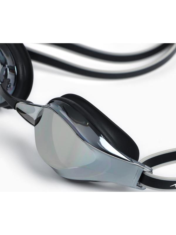 Очки для плавания ONLYTOP, набор носовых перемычек, чёрные, зеркальные