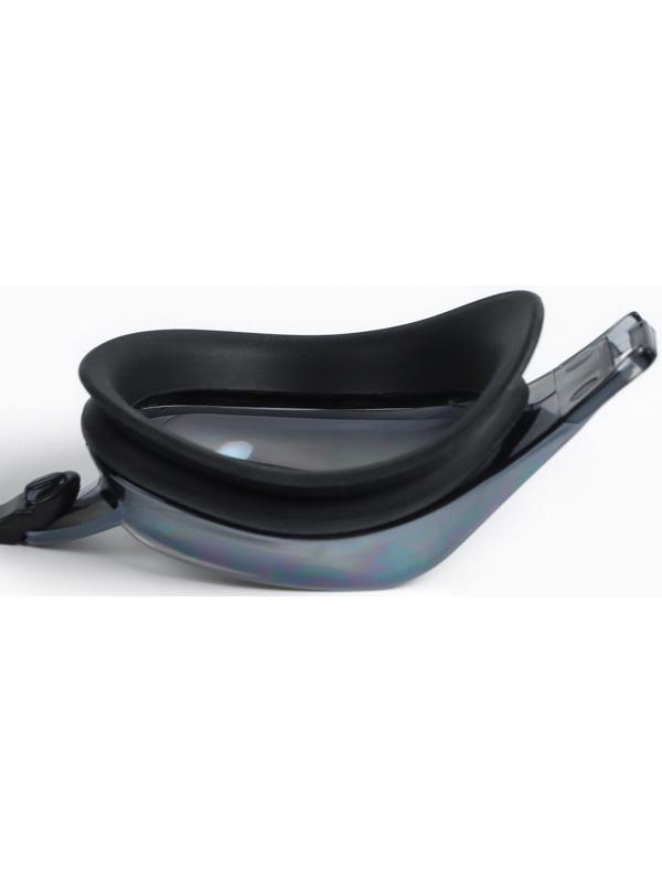 Очки для плавания ONLYTOP, набор носовых перемычек, чёрные, зеркальные