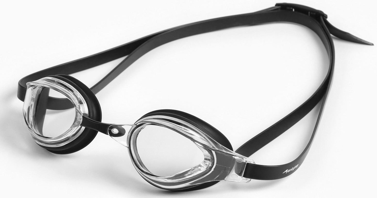 Очки для плавания ONLYTOP, набор носовых перемычек, чёрные