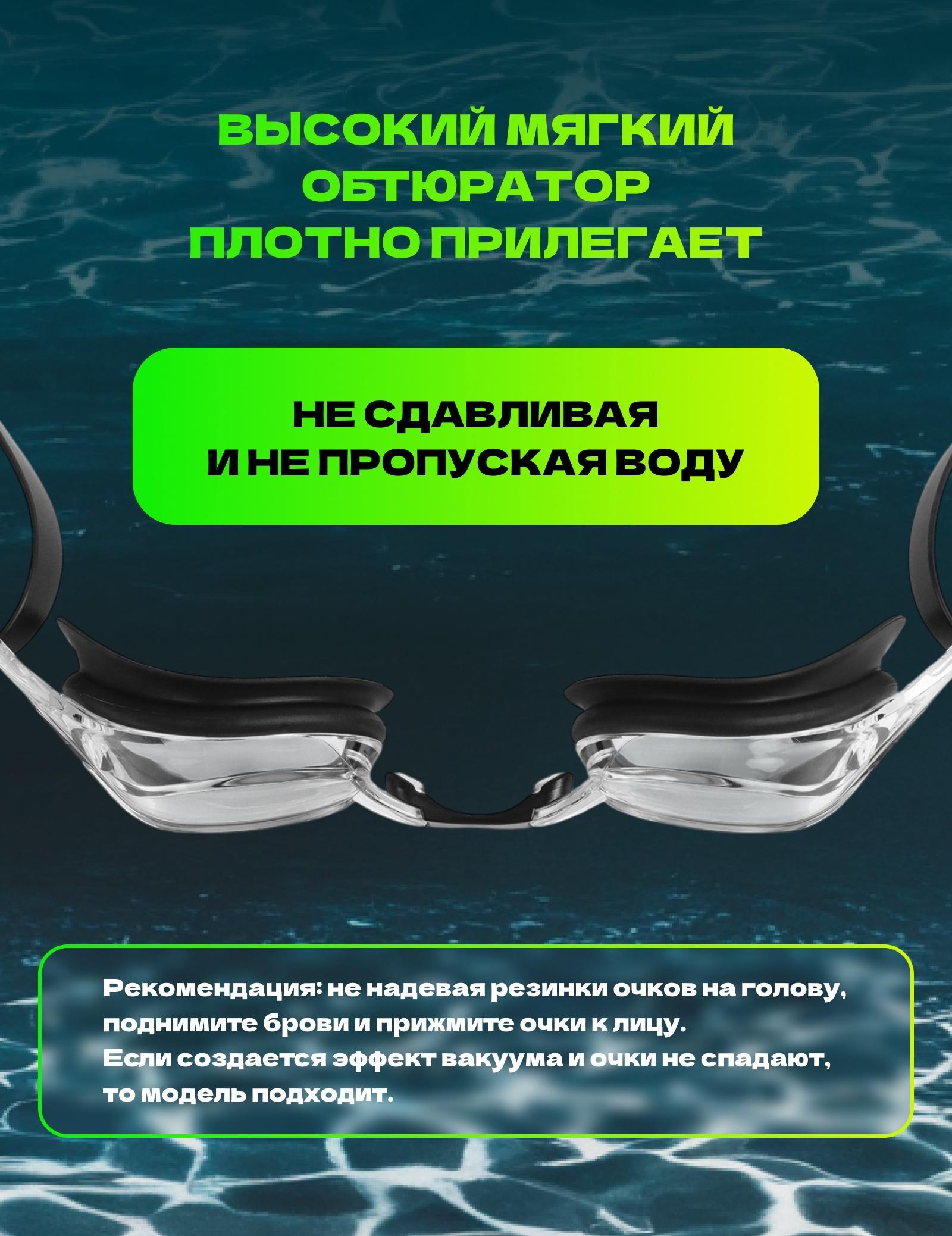Очки для плавания ONLYTOP, набор носовых перемычек, чёрные