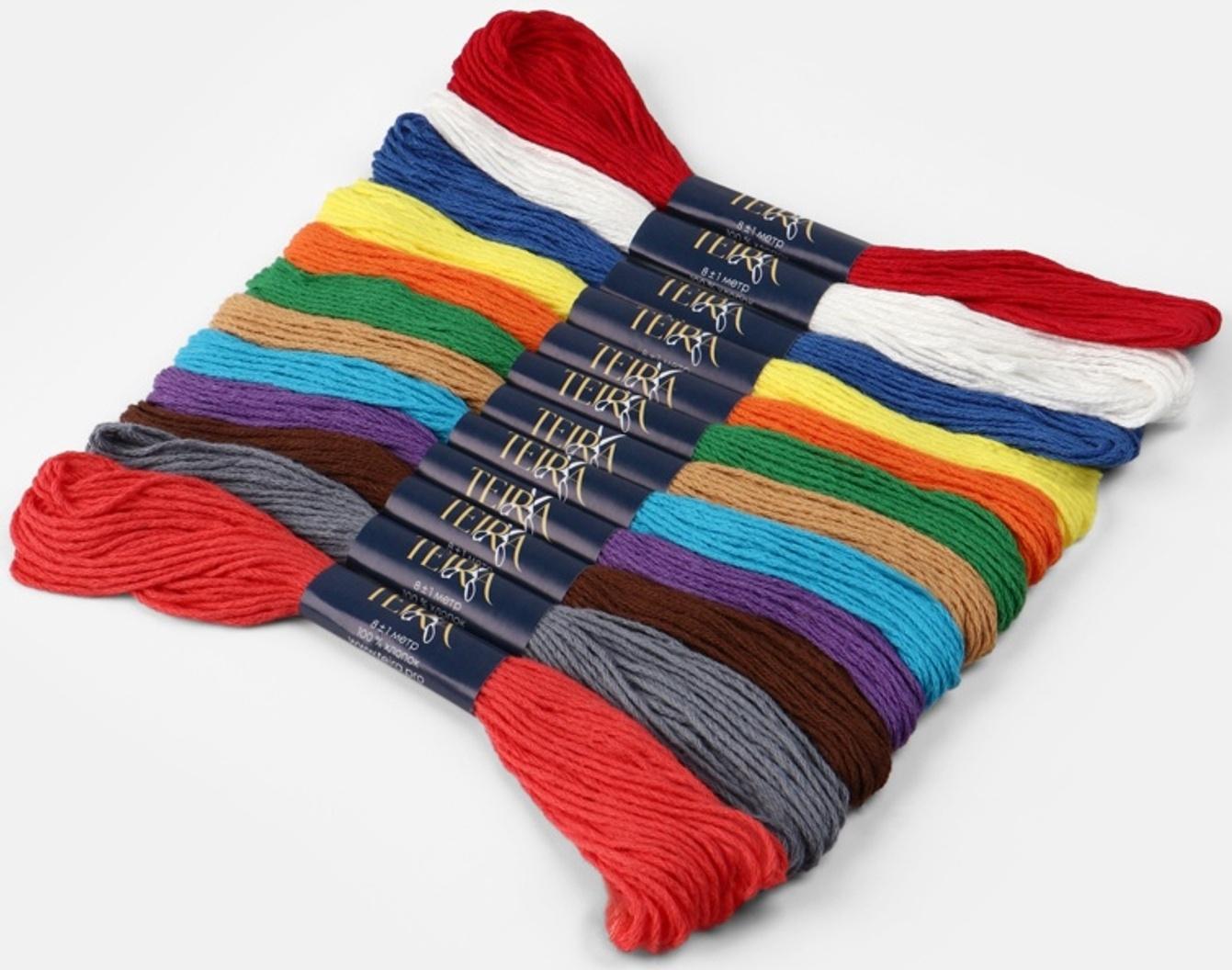 Набор ниток мулине «Сочный», 8±1 м, 12 шт.