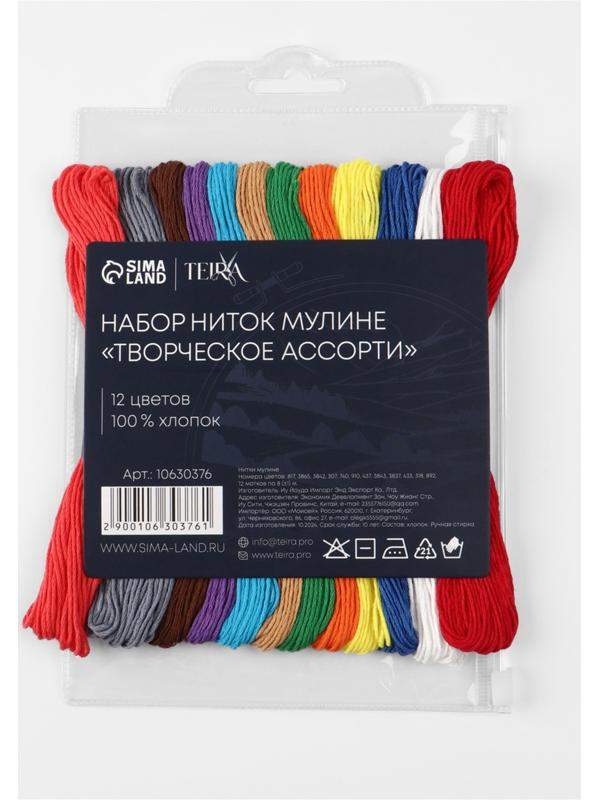 Набор ниток мулине «Сочный», 8±1 м, 12 шт.