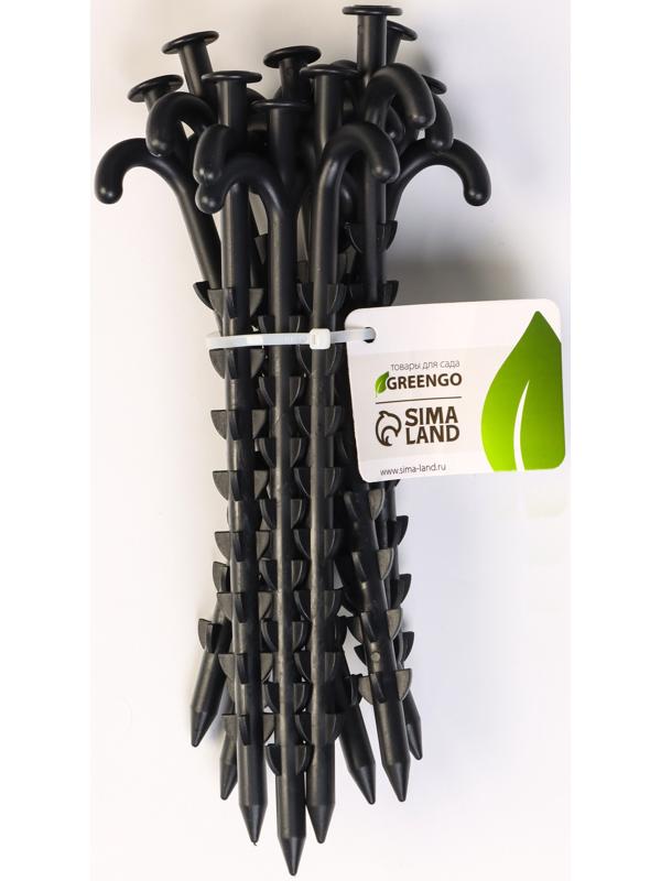 Колышки для зажима укрывного материала с грунтозацепами, h=24 см, (набор10 шт) Greengo