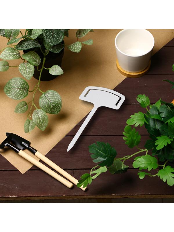 Таблички посадочные, 13 см, набор 20 шт, пластик, белые Greengo