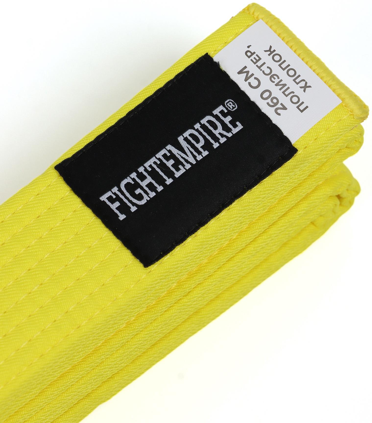 Пояс для единоборств Fight Empire 2,6 м, EXPERT, желтый