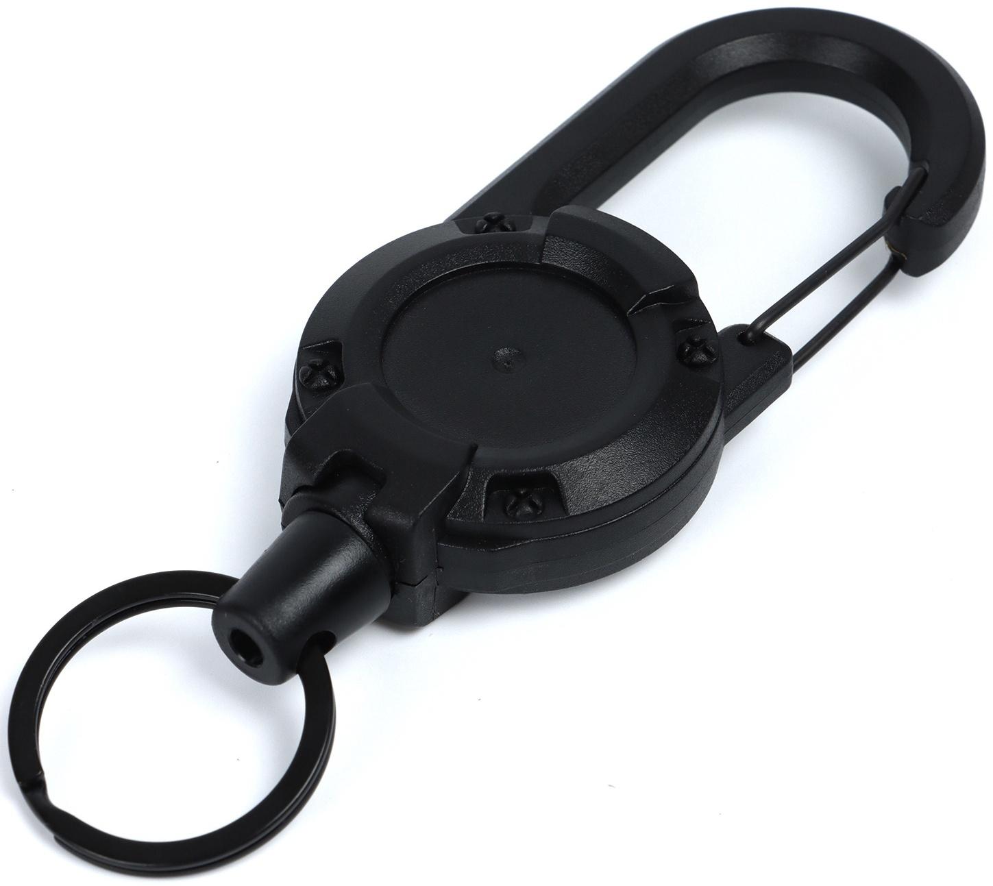 Брелок-ретрактор туристический, черный