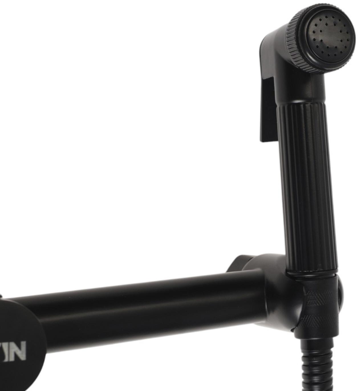 Смеситель для биде ZEIN Z4199, с гигиеническим душем, нерж. сталь, картридж 35 мм, черный