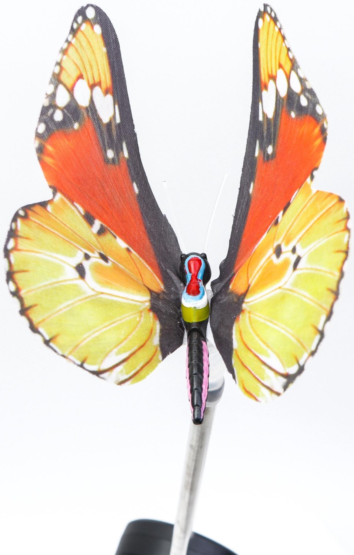 Штекер с подсветкой «Бабочка Адриа», на солнечной батарее, желтая, 12×70 см