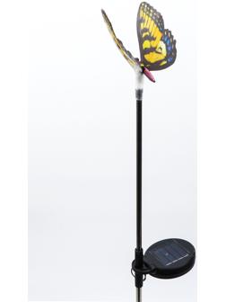 Штекер с подсветкой «Бабочка Адриа», на солнечной батарее, желтая, 12×70 см