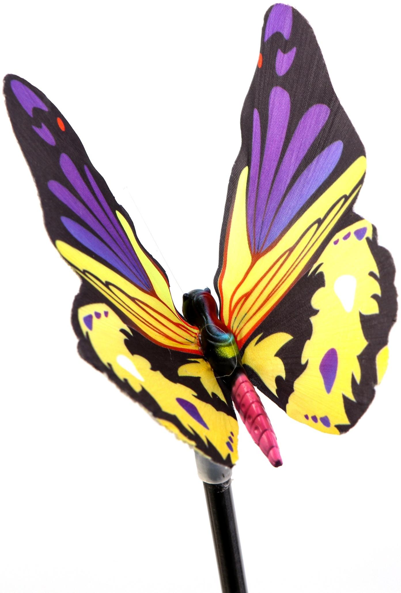 Штекер с подсветкой «Бабочка Адриа», на солнечной батарее, синяя, 12×70 см