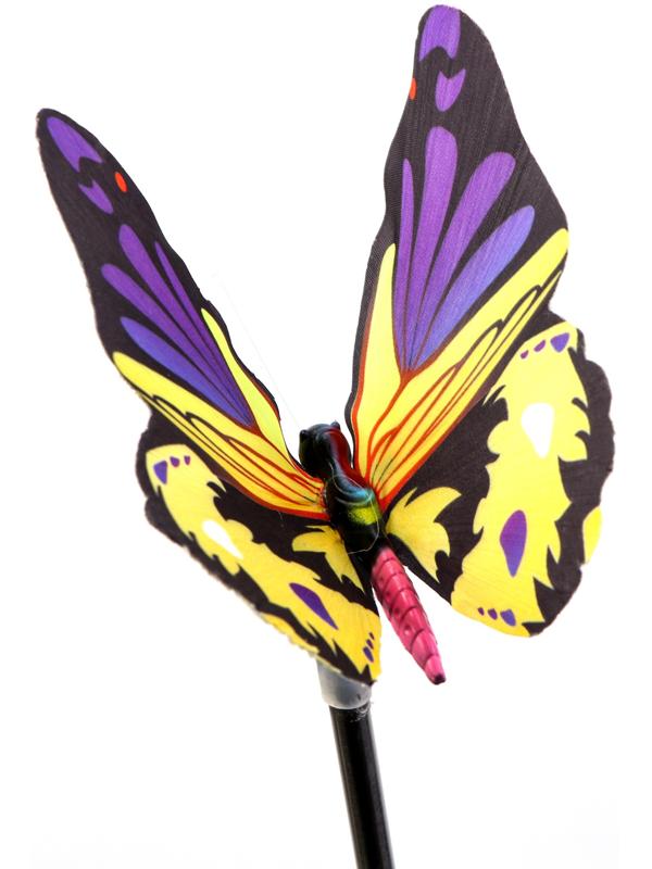 Штекер с подсветкой «Бабочка Адриа», на солнечной батарее, синяя, 12×70 см