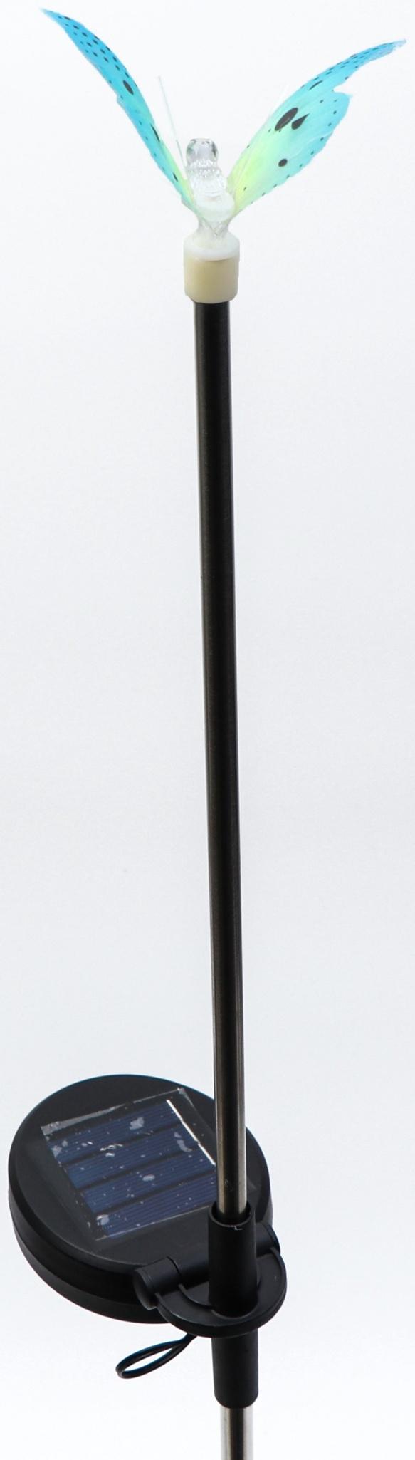 Штекер с подсветкой «Бабочка Клео», на солнечной батарее, зеленая, 8×70 см