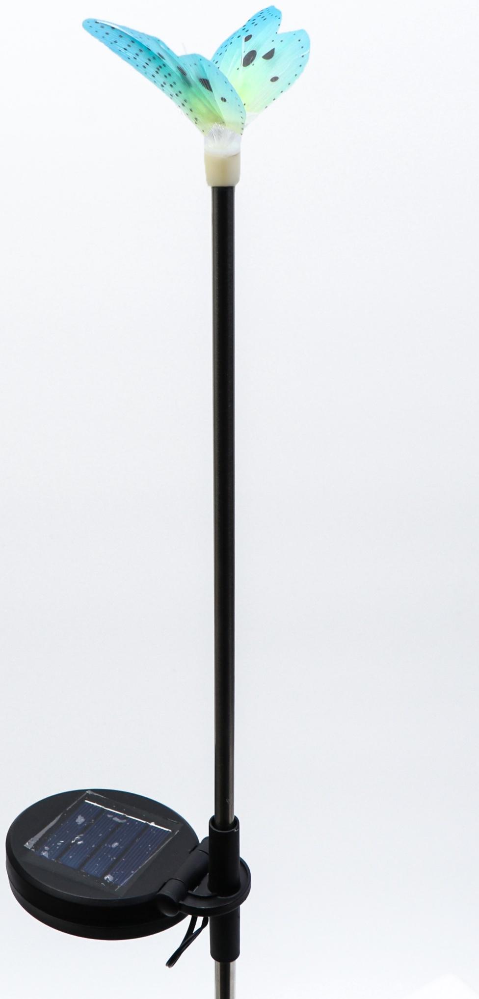 Штекер с подсветкой «Бабочка Клео», на солнечной батарее, зеленая, 8×70 см