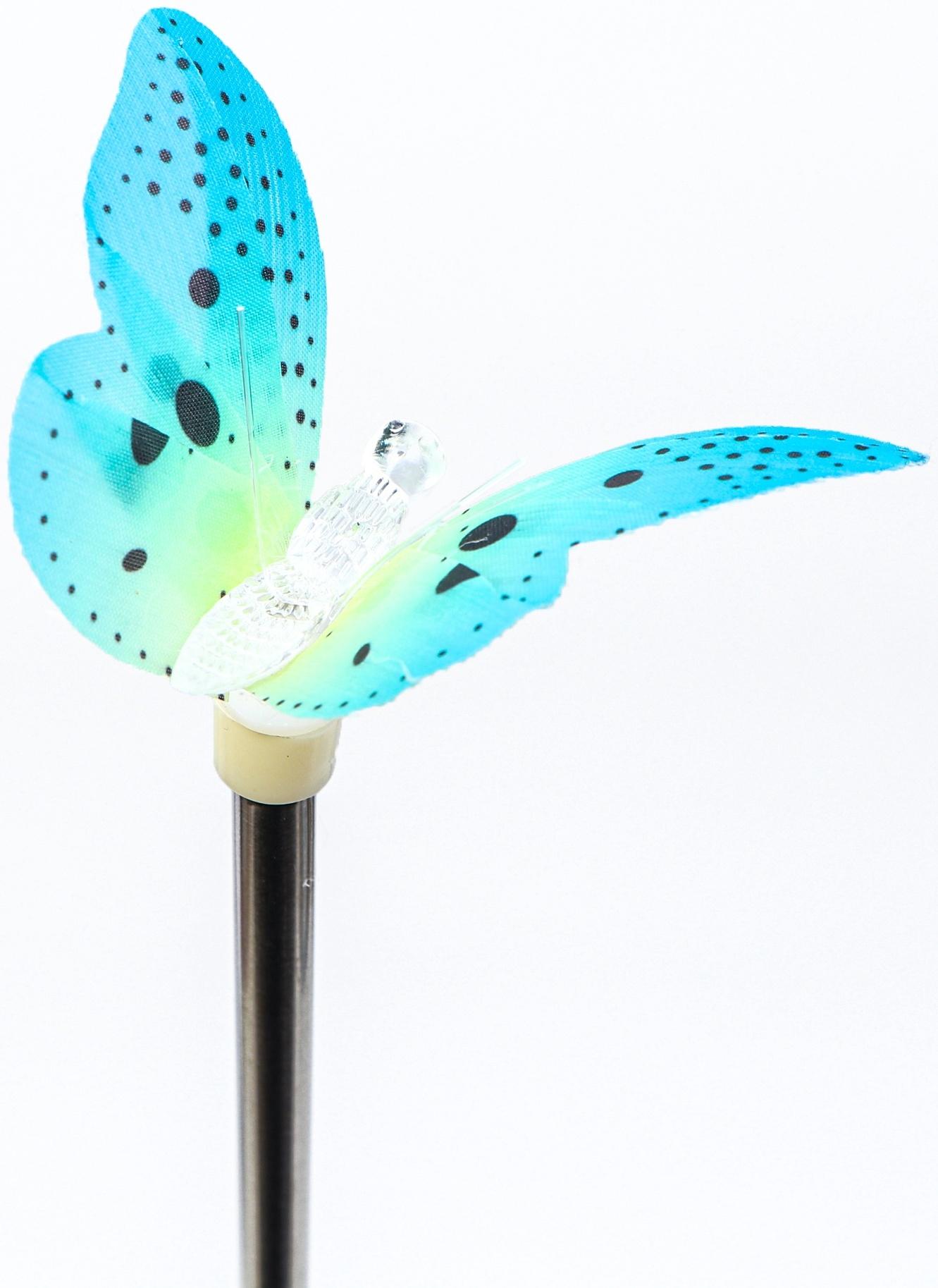 Штекер с подсветкой «Бабочка Клео», на солнечной батарее, зеленая, 8×70 см