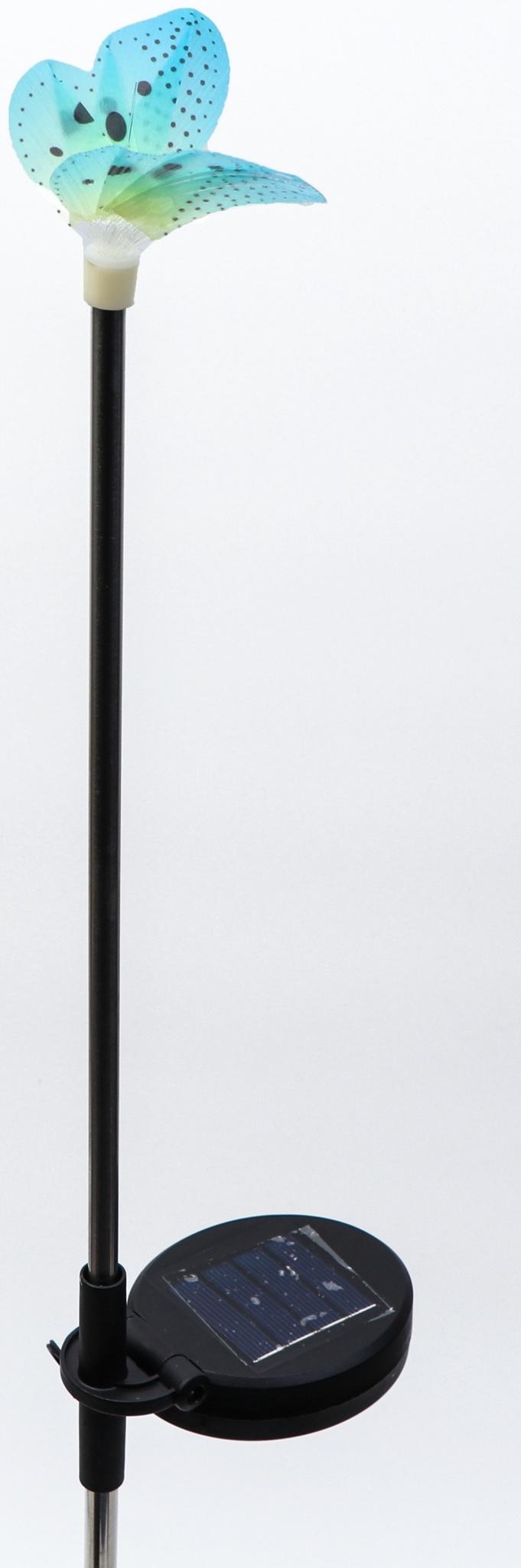 Штекер с подсветкой «Бабочка Клео», на солнечной батарее, зеленая, 8×70 см