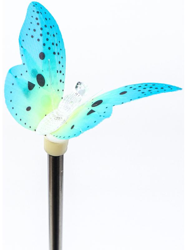 Штекер с подсветкой «Бабочка Клео», на солнечной батарее, зеленая, 8×70 см