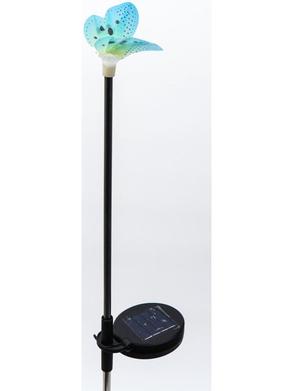 Штекер с подсветкой «Бабочка Клео», на солнечной батарее, зеленая, 8×70 см