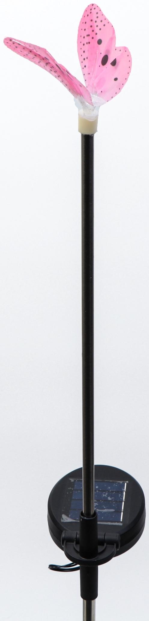 Штекер с подсветкой «Бабочка Клео», на солнечной батарее, красная, 8×70 см