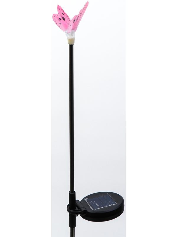 Штекер с подсветкой «Бабочка Клео», на солнечной батарее, красная, 8×70 см