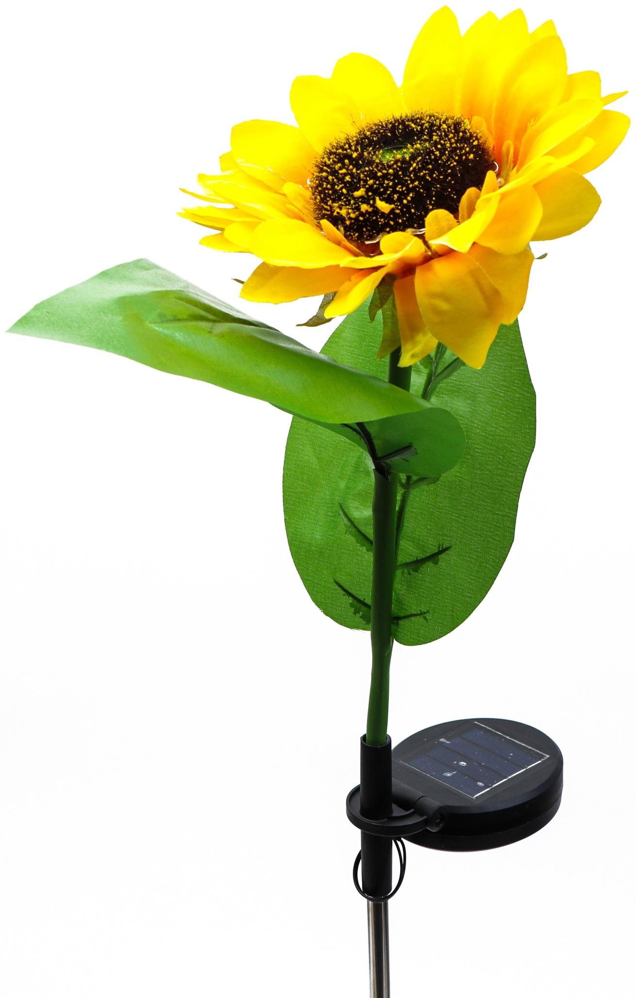 Штекер с подсветкой «Подсолнух», на солнечной батарее, 15×5 см/65 см