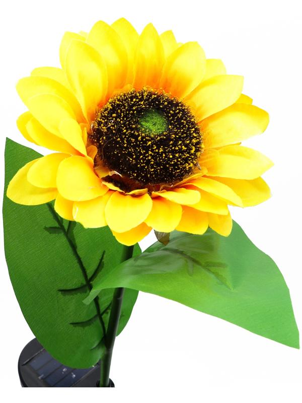Штекер с подсветкой «Подсолнух», на солнечной батарее, 15×5 см/65 см