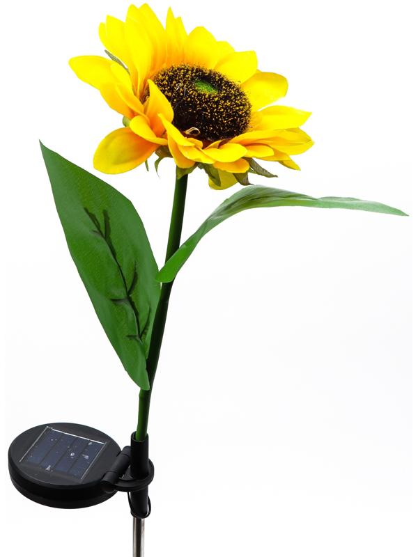 Штекер с подсветкой «Подсолнух», на солнечной батарее, 15×5 см/65 см