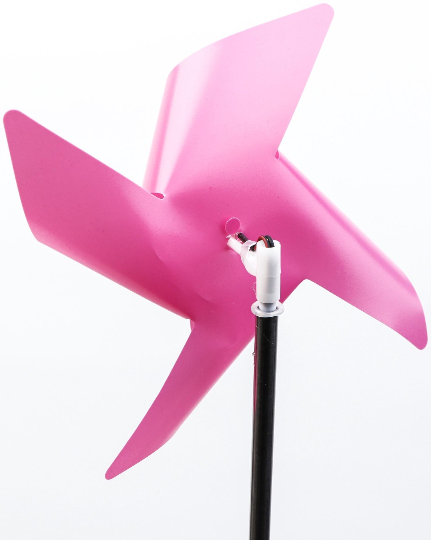 Штекер с подсветкой «Ветерок», на солнечной батарее, розовый, 19×70 см