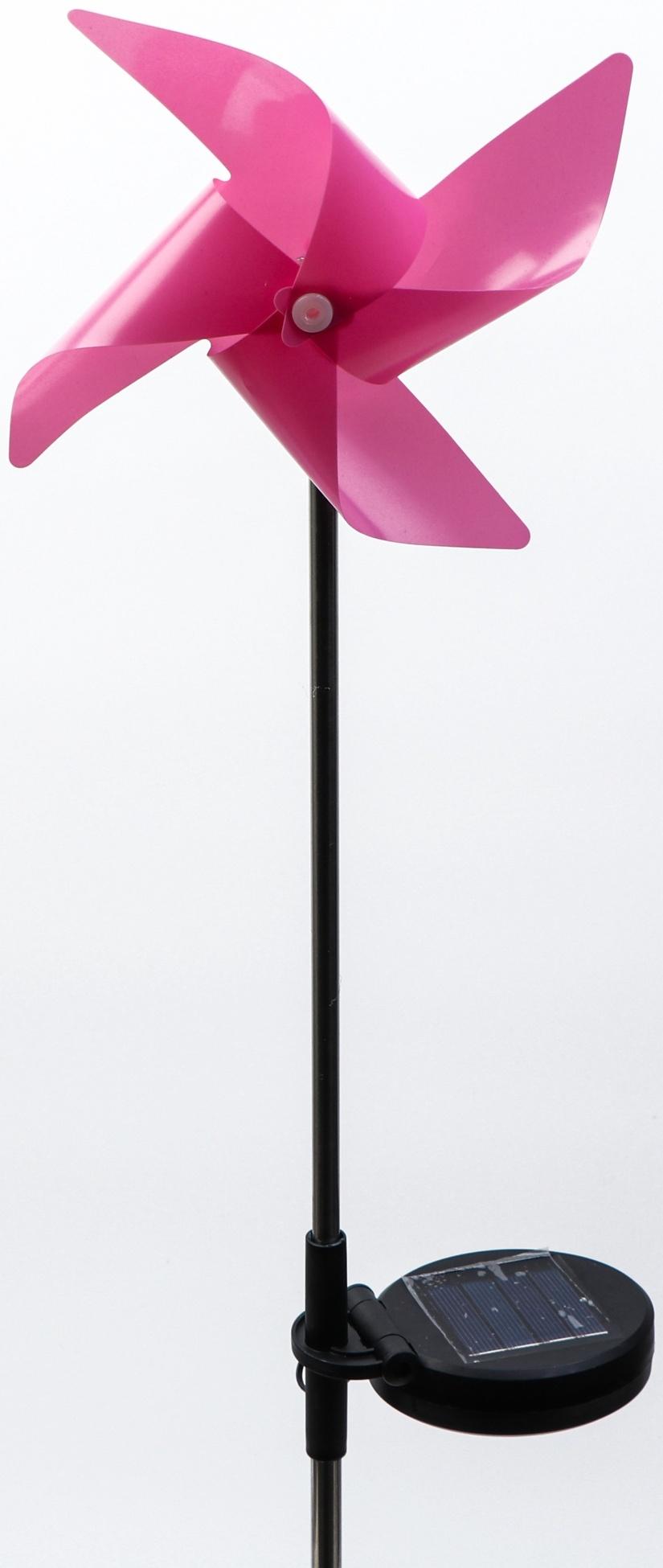 Штекер с подсветкой «Ветерок», на солнечной батарее, розовый, 19×70 см