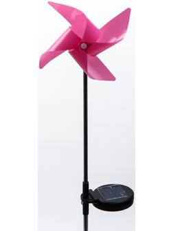 Штекер с подсветкой «Ветерок», на солнечной батарее, розовый, 19×70 см
