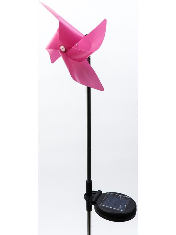 Штекер с подсветкой «Ветерок», на солнечной батарее, розовый, 19×70 см