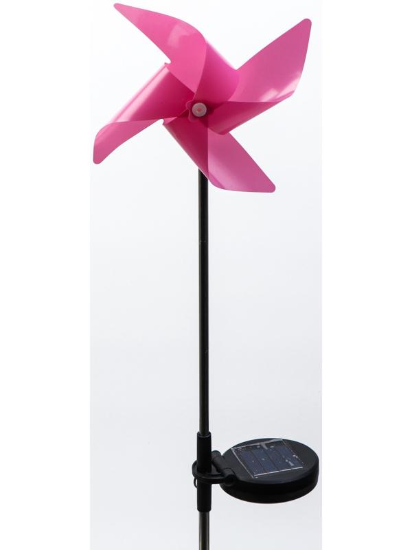 Штекер с подсветкой «Ветерок», на солнечной батарее, розовый, 19×70 см
