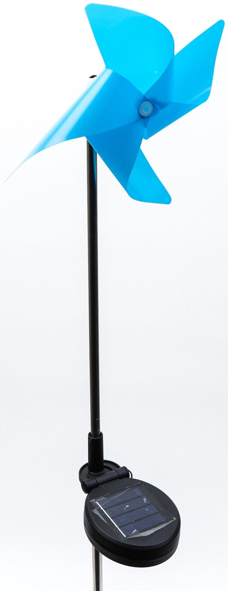 Штекер с подсветкой «Ветерок», на солнечной батарее, синий, 19×70 см