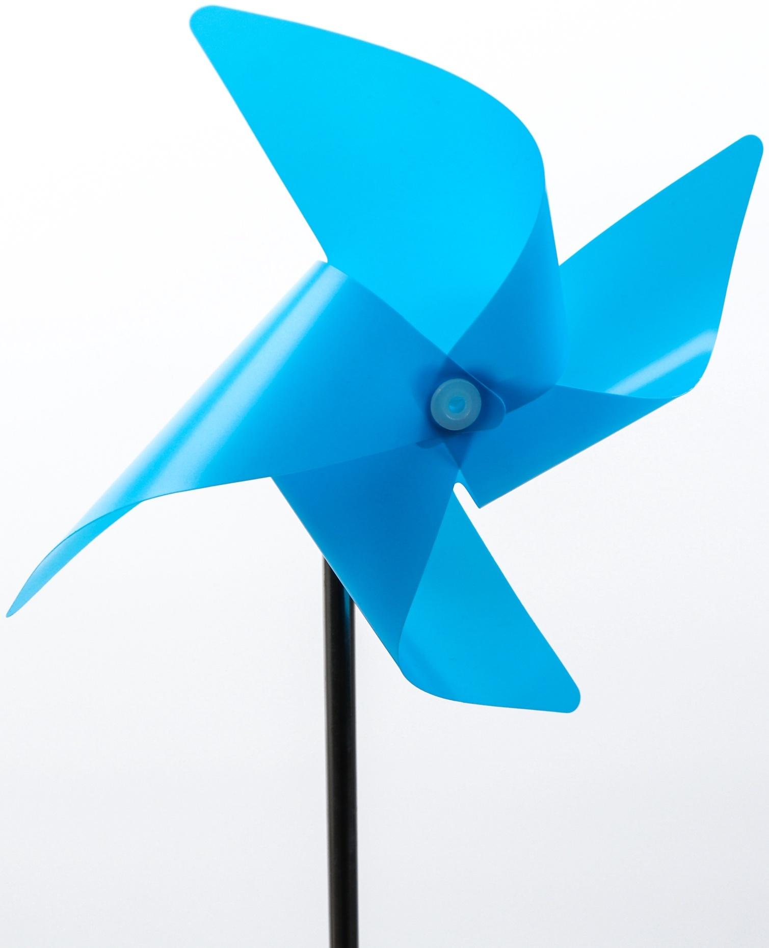 Штекер с подсветкой «Ветерок», на солнечной батарее, синий, 19×70 см