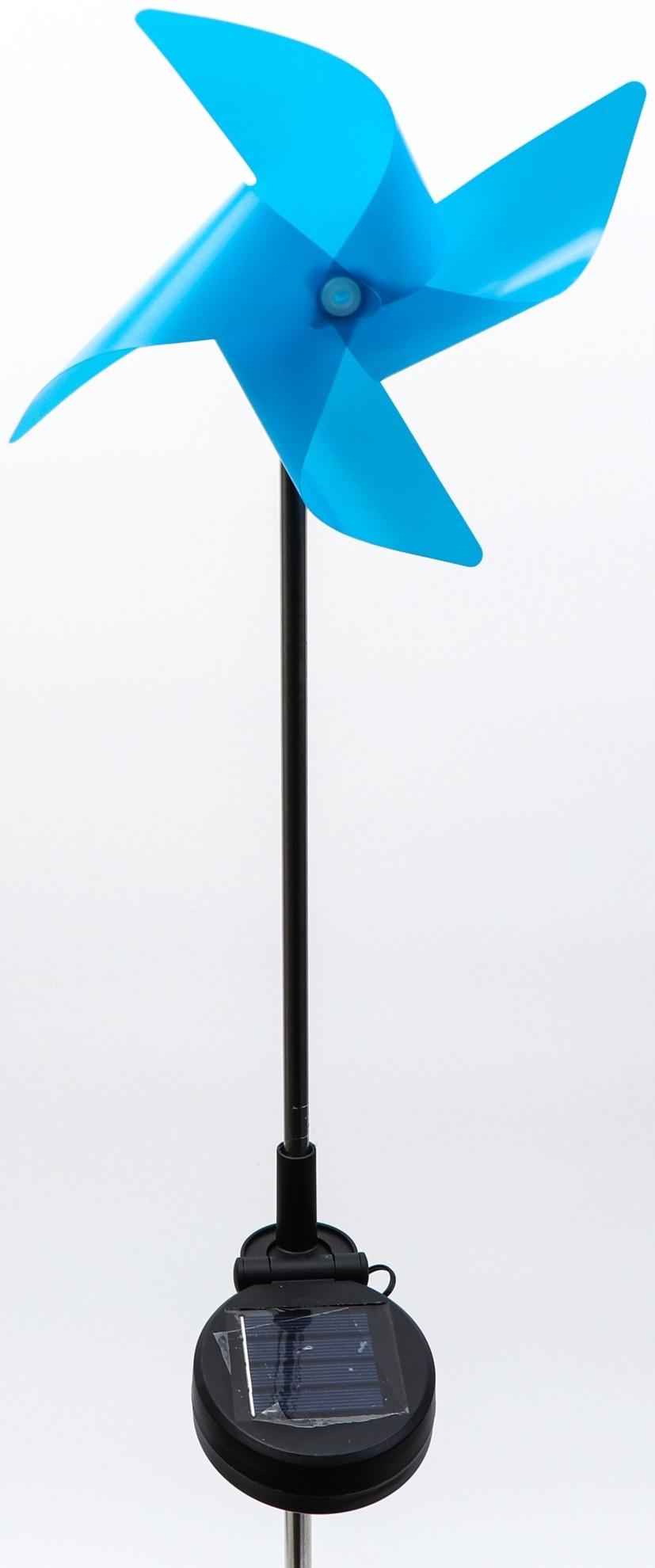 Штекер с подсветкой «Ветерок», на солнечной батарее, синий, 19×70 см