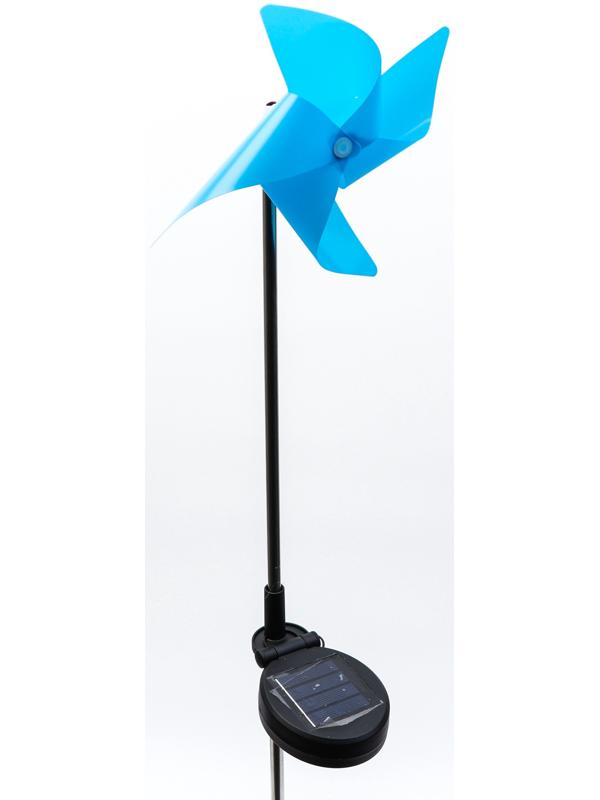 Штекер с подсветкой «Ветерок», на солнечной батарее, синий, 19×70 см