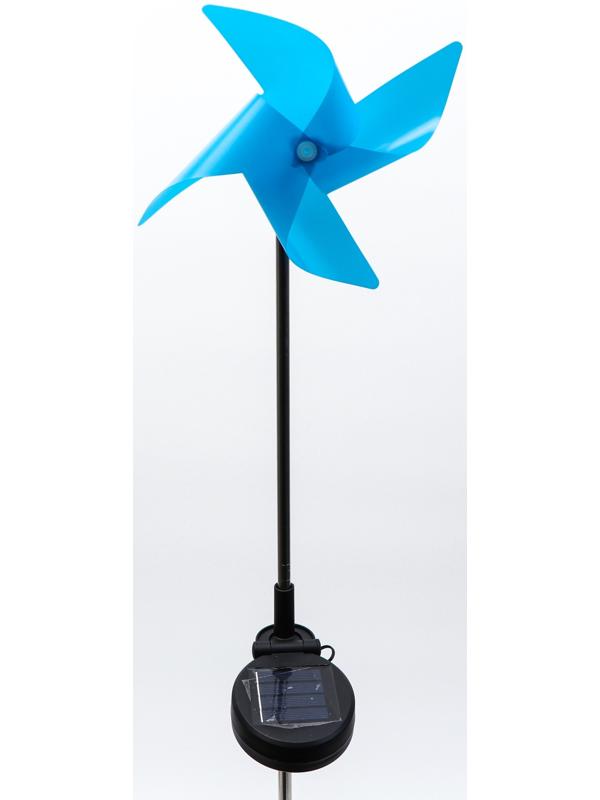 Штекер с подсветкой «Ветерок», на солнечной батарее, синий, 19×70 см