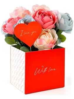 Коробка для цветов с топпером «Сердечко», 10 х 10 х 12 см