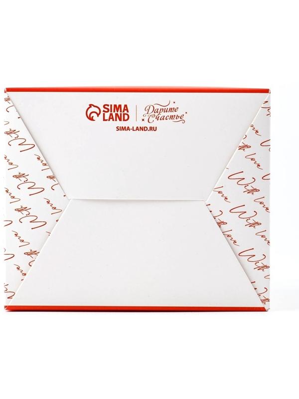 Коробка для цветов с топпером «Сердечко», 10 х 10 х 12 см