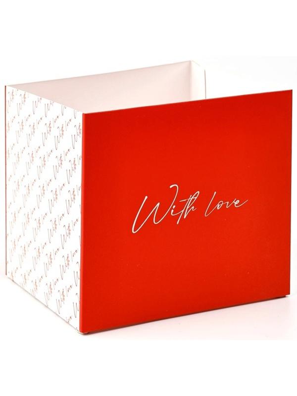 Коробка для цветов с топпером «Сердечко», 10 х 10 х 12 см